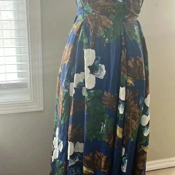 [S]Vintage BOA France Cross Shoulder Belt Open Back Floral Print  Mid Dress - Picture 3 of 16